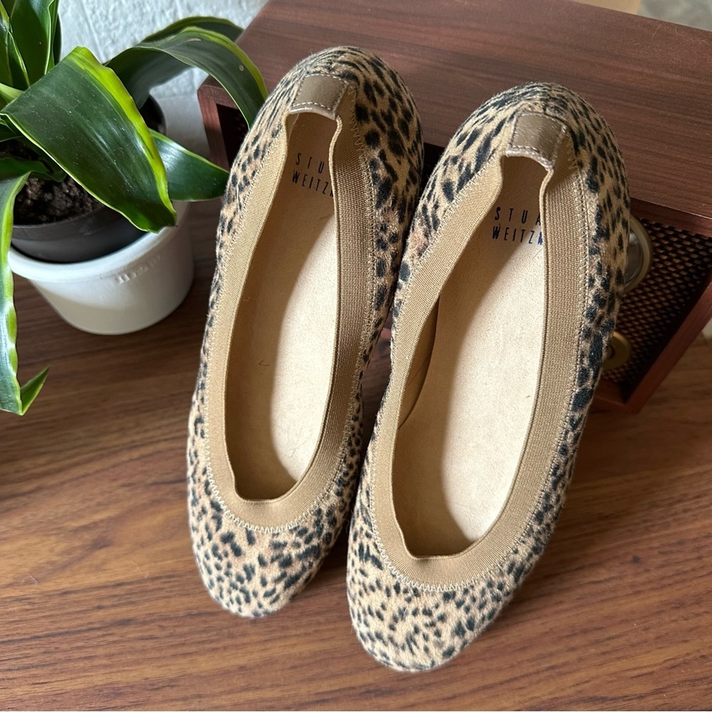Stuart Weitzman Lastikon Leopard Print Suede Ball… - image 4